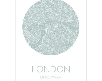 London Stadt Karte, London Map, Poster Geschenk, Karte Druck, Classic Matte Paper Poster