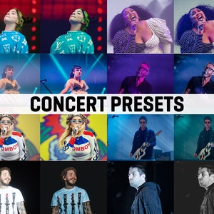 15 Lightroom concert, festival and event photography presets, influencer presets, instagram presets, mobile presets, repair colors