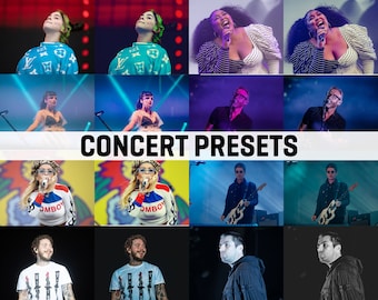 15 Lightroom concert, festival and event photography presets, influencer presets, instagram presets, mobile presets, repair colors