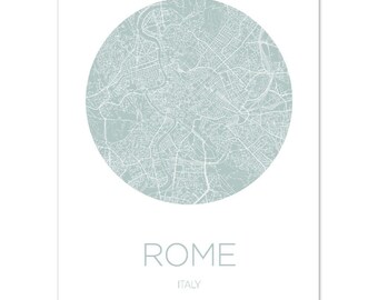 Rom Stadt Karte, Rome Map, Poster Geschenk, Karte Druck, Classic Matte Paper Poster