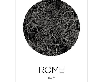 Rom Stadt Karte, Rome Map, Poster Geschenk, Karte Druck, Classic Matte Paper Poster