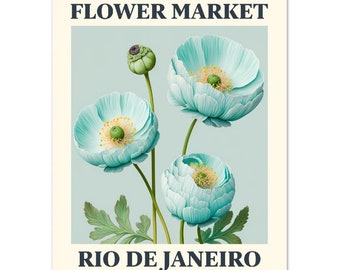 Flower Market Print Rio De Janeiro | Classic Matte Paper Poster