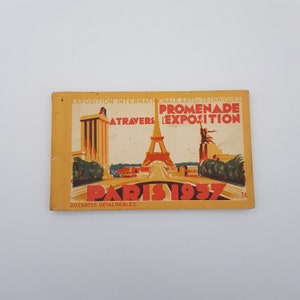 Carnet de cartes postales Exposition internationale des Arts et techniques Paris 1937 | 20 cartes postales détachables | Détails ci-dessous