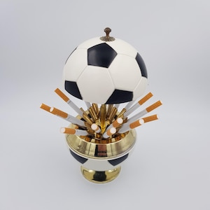 1970s Vintage cigarettes dispenser shape of a soccer ball | Pull and watch the cigarettes unfold | See details below