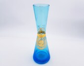 French Blue and Gold Bud Vase Art Nouveau 1910-1920 with a Cameo on it