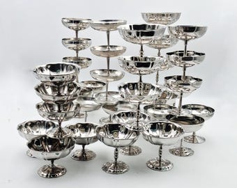 Vintage 1970s/80s Stainless Steel ice cream cups / champagne cups / dessert cups | Létang Rémy Jean Couzon Guy Degrenne France | See below