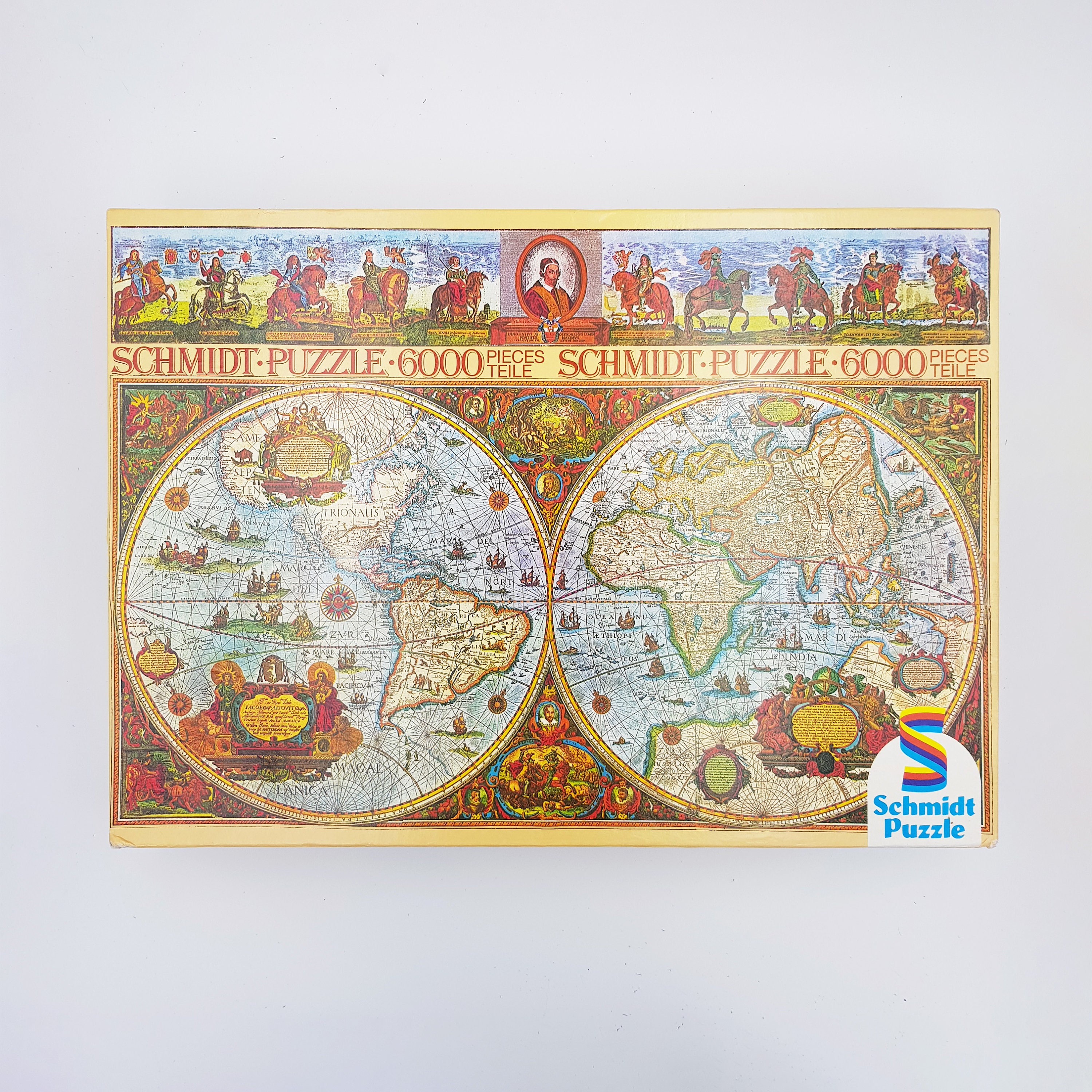 Puzzle en bois mappemonde rond double face