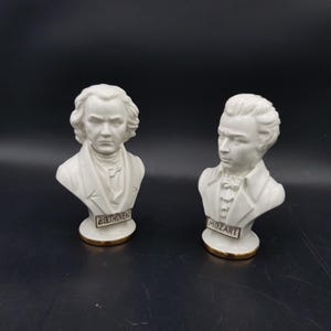Mozart & Beethoven | 2 figurines | Chinaware | Height 13cm | Vintage | See details below