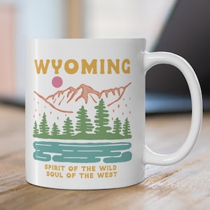 Wyoming Becher, Wyoming Zustand Pride Geschenk, Wyoming Reise-Andenken, Geist des wilden Bechers, Grand Teton Reisebecher, Wind Fluss-Reihe