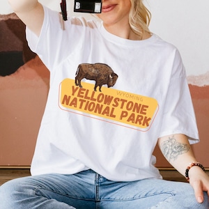 Yellowstone Shirt, Buffalo Shirt, Vintage Yellowstone National Park Shirt, Yellowstone Tee, Wyoming, Montana, Western Retro Comfort Colors