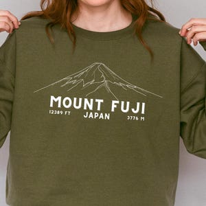 Berg Fuji Sweatshirt, Japan Rundhalsausschnitt, Berg Fuji Vintage Sweatshirt Japan Reise Shirts, Geschenk für Wanderer, Tokyo, Bergsteiger Shirt, Reisegeschenk