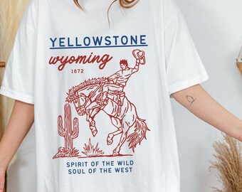Camiseta de Yellowstone, Camiseta del Parque Nacional de Yellowstone, Camiseta de inspiración vintage de Yellowstone, Regalos de Yellowstone, Camiseta del Oeste, Camiseta de vacaciones