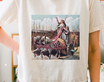 Top corto Queen Boudica, maglietta Boudica Classic Art, maglietta Strong Women Leaders, maglietta femminista da donna, maglietta Warrior Queen, diritti delle donne