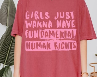 Girls Just Want Human Rights, feministische top 4B-beweging top, woedende feministische cadeau, misandrist T-shirt, politiek statement, vrouwenrechten