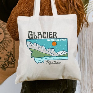 Glacier National Park Tote Bag, Montana, Glacier Souvenir, Glacier Lake Tote, Glacier Bag, Whitefish Lake Bag, Going To The Sun Road Tote