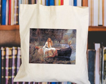 Lady of Shallot Tote, Waterhouse Painting Bag, Wearable Art Tote Bag Feminist Art, Romanticism Art Cotton Bag,  Artist Gifts