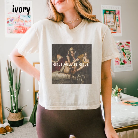 Girls Will Be Girls Boxy Shirt, Judith Beheading Holofernes Crop Tee, Unhinged Feminist, Girl Power, Comfort Colors, Burn the Patriarchy - Etsy Girls Will Be Girls Boxy Shirt, Judith Beheading Holofernes Crop Tee, Unhinged Feminist, Girl Power, Comfort Colors, Burn the Patriarchy - Etsy