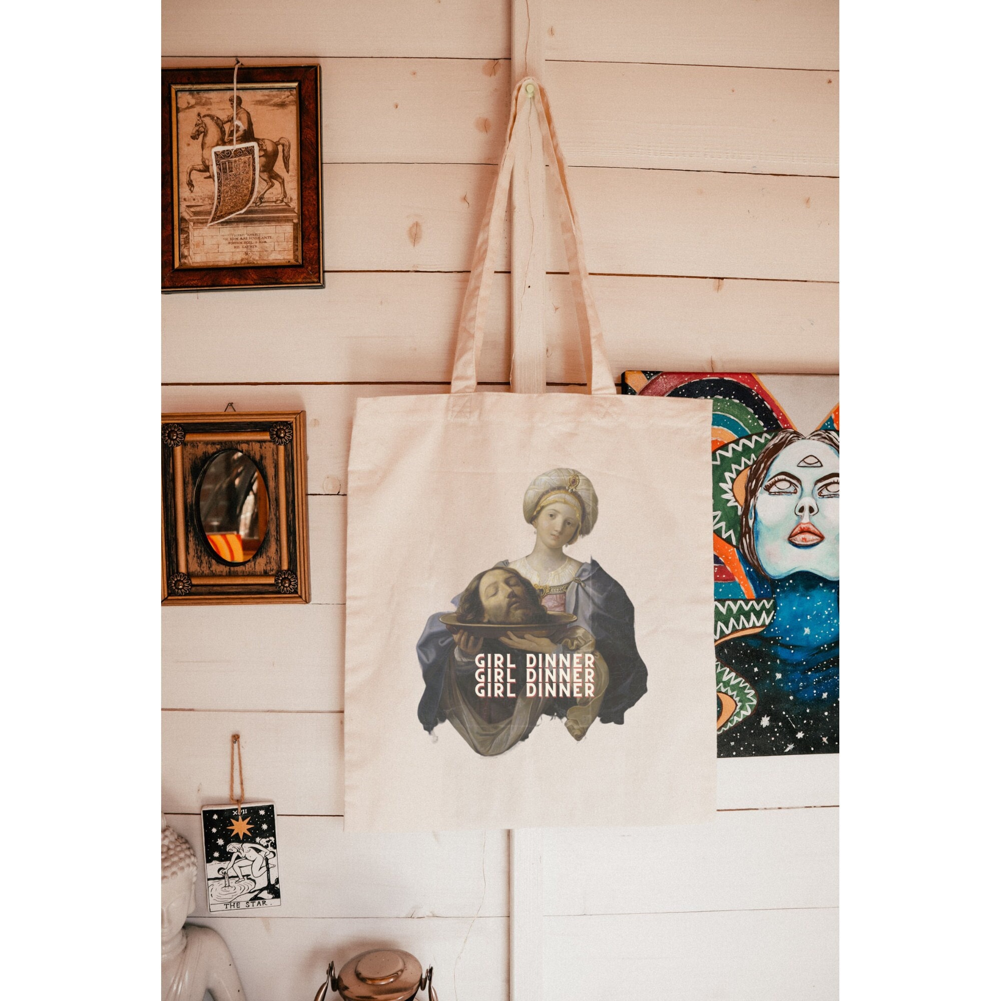 Girl Dinner Tote, Unhinged Funny Feminist Bag, Misandry Tote, Feminist Funny Gift, Feminism Tote, Classical Art, Morbid Humor, Womens Rights