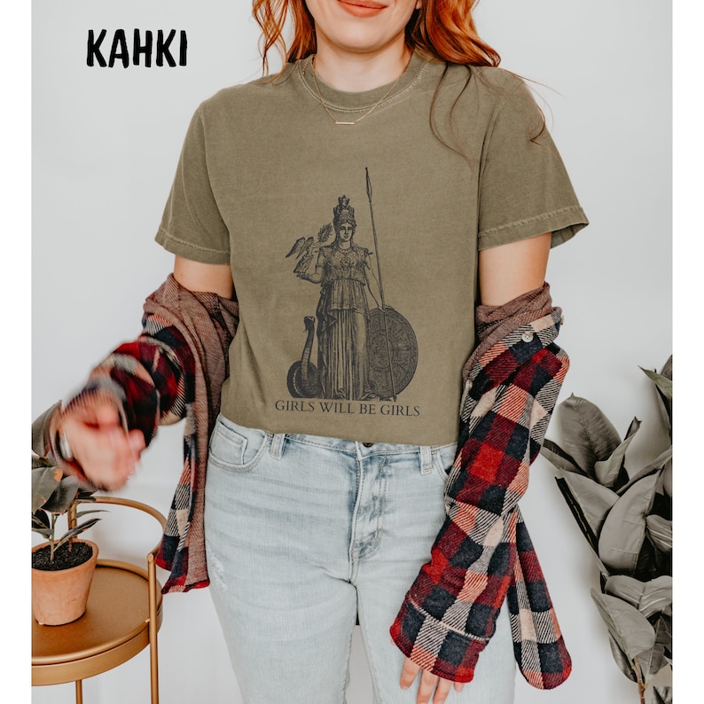 Girls Will Be Girls Athena T-Shirt, Feminist Shirt, Female Warrior Tee, Greek Goddess Shirt, Athena Tee, Feminism Gifts