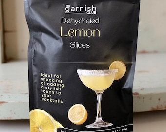 The Garnish Club Dehydrated Lemon Slices, 60g, Natural & Vegan, No Preservatives, Premium Cocktail Garnish