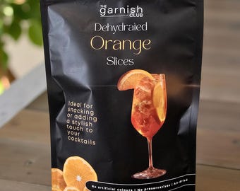 The Garnish Club Dehydrated Orange Slices, 60g, Natural & Vegan, No Preservatives, Premium Cocktail Garnish