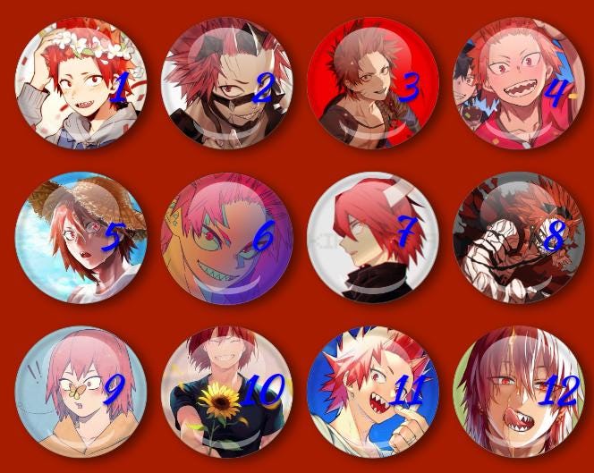 Anime Red Riot Boy Button Pin