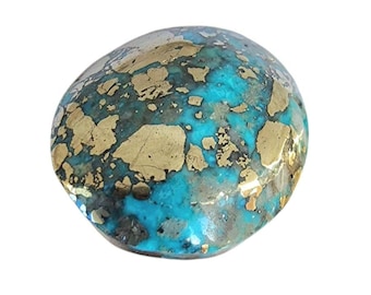 43 CARAT Rare  Unique Design AA + Quality Persian Turquoise Gemstone, 100% Natural Cabochon Gemstone.(Size-21x20x9.TCS-778