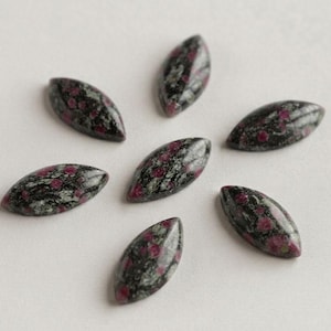 Natural AAA+ Ruby Fall Jasper Marquise Cabochon Gemstone : Calibrated Flat Back, Loose Stone...