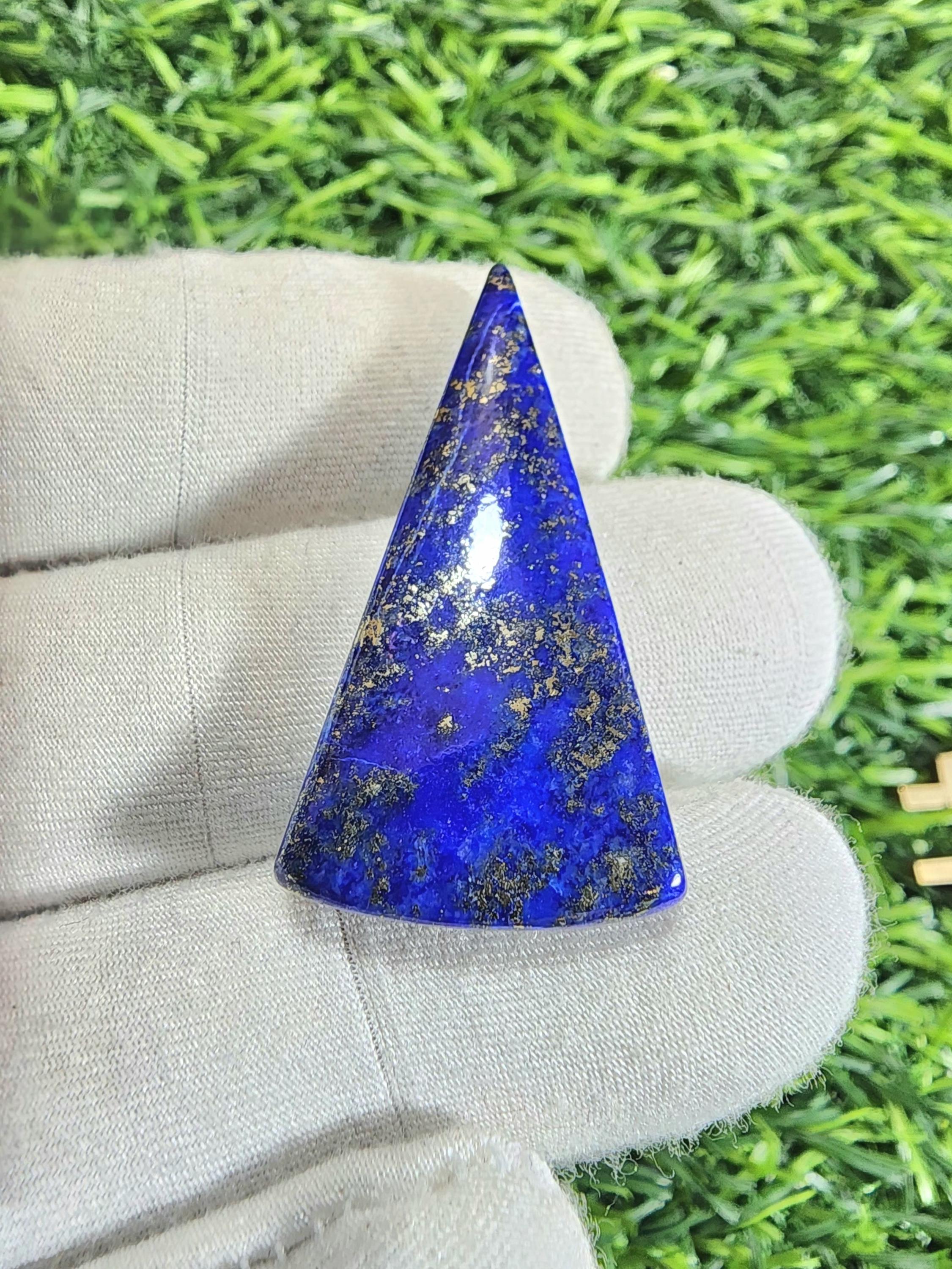 7インチ E-25 クリスタルボウル LAPIS LAZULI PLATINUM 25 Carat Natural Lapis Lazuli With Pyrite Gemstone. Loose Cabochon