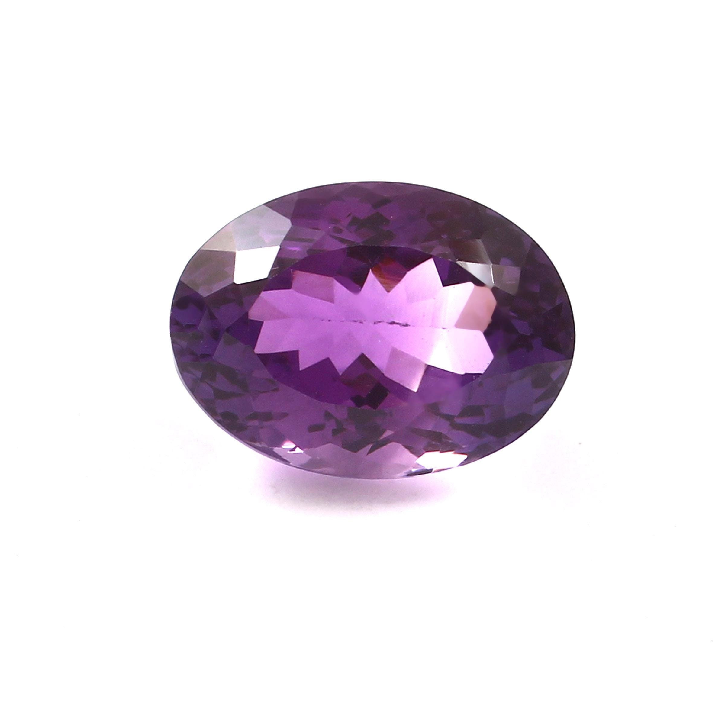 18カラット AAA 天然パープルアメジスト オーバルカット ルース