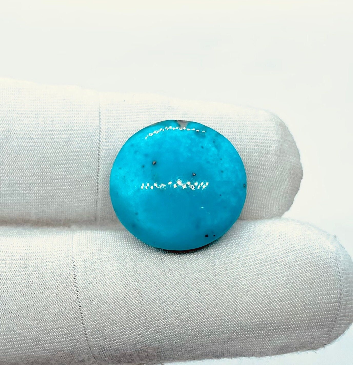 Ring Size NATURAL Turquoise Round Shape Amazing Blue color Gemstone. (Size 18x18 mm) (height 6 mm) Best Quality Cabochon Gemstone ..#TCS-252