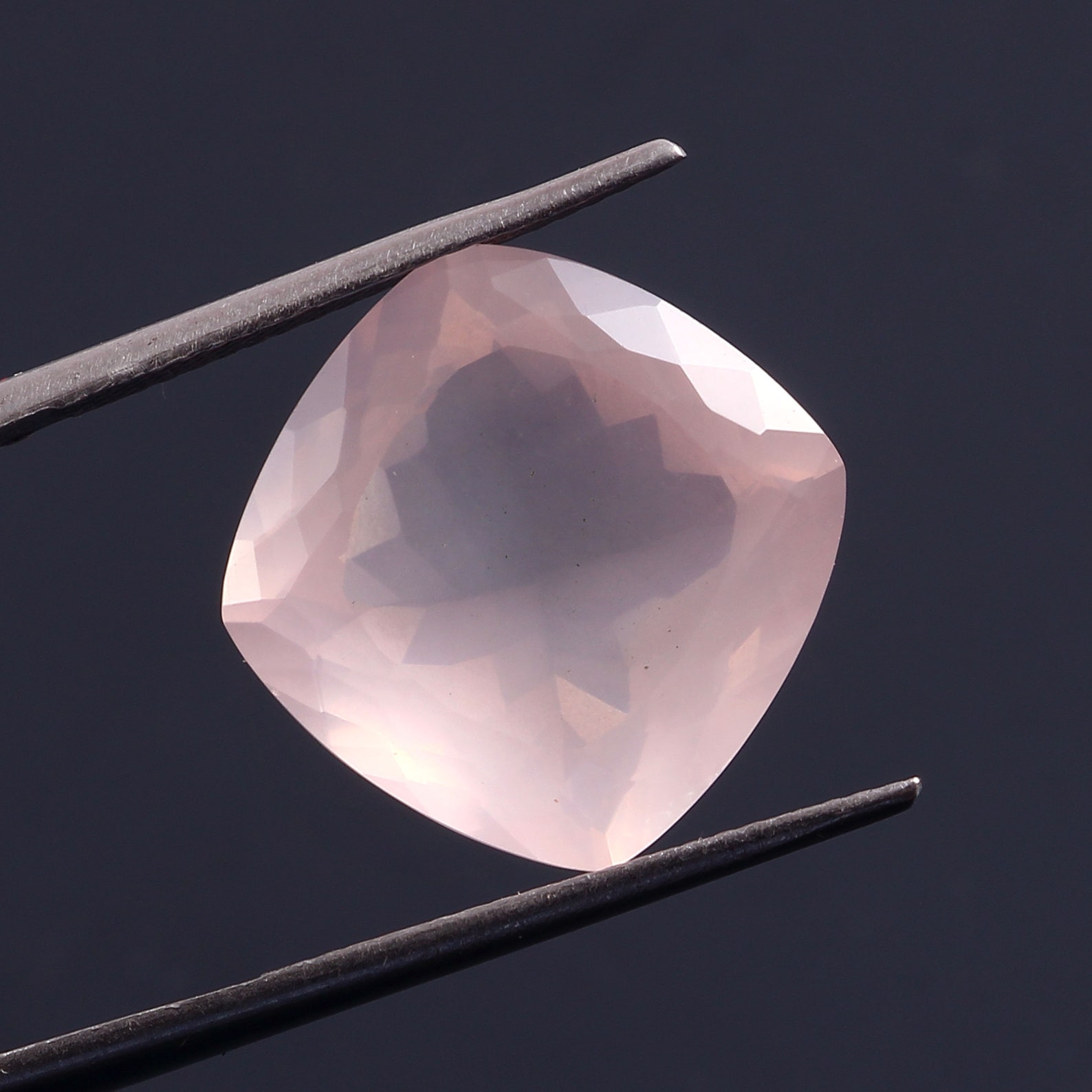 ROSE QUARTZ Natural High Quality Faceted Cushion Cut Amazing Etsy