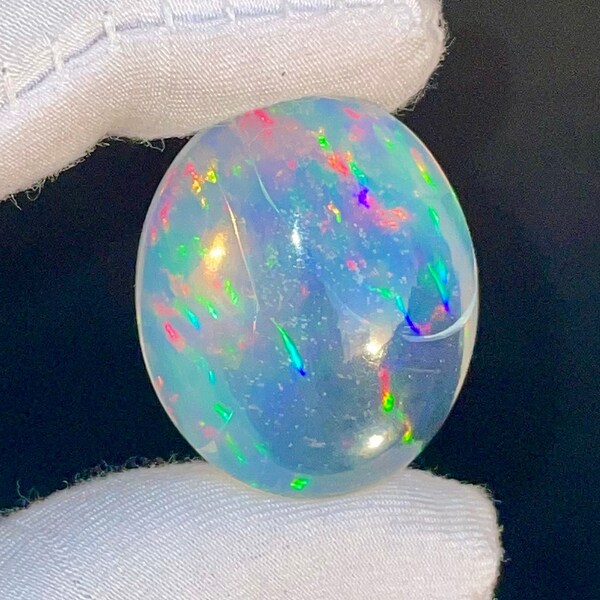 AAA Grade Ethiopian Opal, Opal Cabochon Loose Gemstone, Oval Shape 28x23 mm Natural Ethiopian Opal Gemstone, 47 Cts Opal Stone for Jewellery