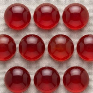 Naturlig AAA+ Röd Agat Rund Cabochon Ädelsten: Kalibrerad Platt Baksida, Lös Sten...