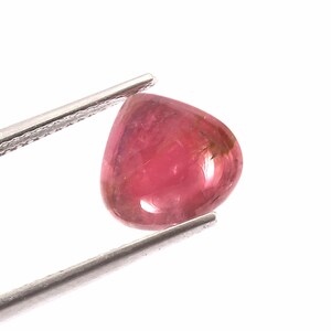2.25 Carat Natural Pink Tourmaline Cabochon: Heart-Shaped Gemstone