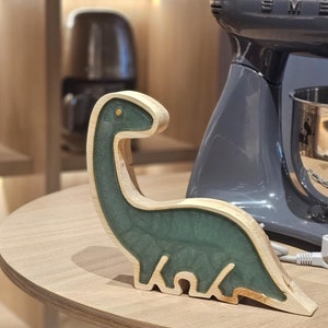 Adorable luz de noche de dinosaurio: lámpara pequeña y acogedora para el dormitorio de los niños, linda decoración de dinosaurios, accesorio para guardería