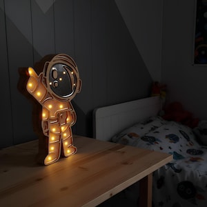 Astronaut Lamp: Space-Themed Nursery Lamp for Kids' Bedroom Decor & Decoration