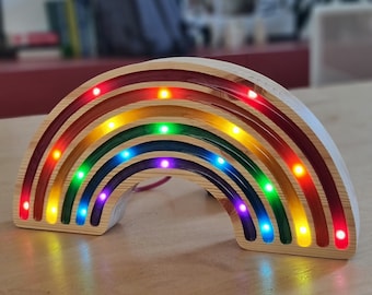 Lampe arc-en-ciel, arc-en-ciel en bois, lumière LED arc-en-ciel, veilleuse arc-en-ciel, spectre rayonnant : exploration de la magie de la lumière arc-en-ciel