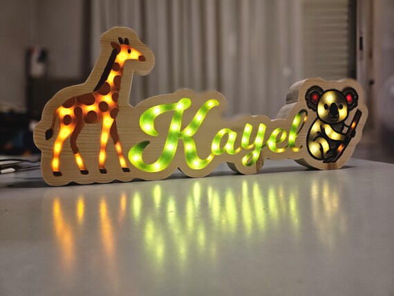 Personalised Name Lamp : Glowing LED Lamp | Kids' Room, Table Decoration