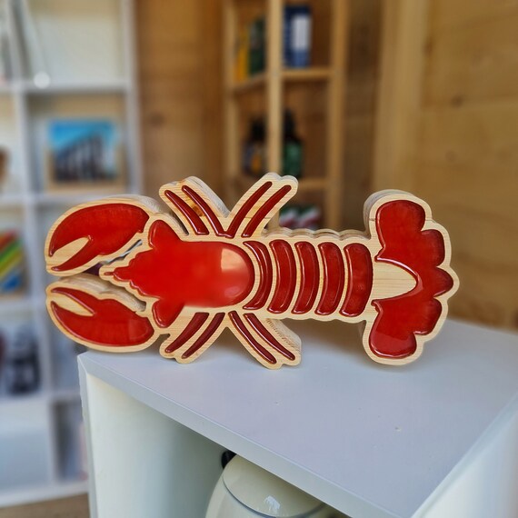 Lobster Night Light for Kids Bedroom - Ocean-Themed Nursery Decor Sea Creature Lamp