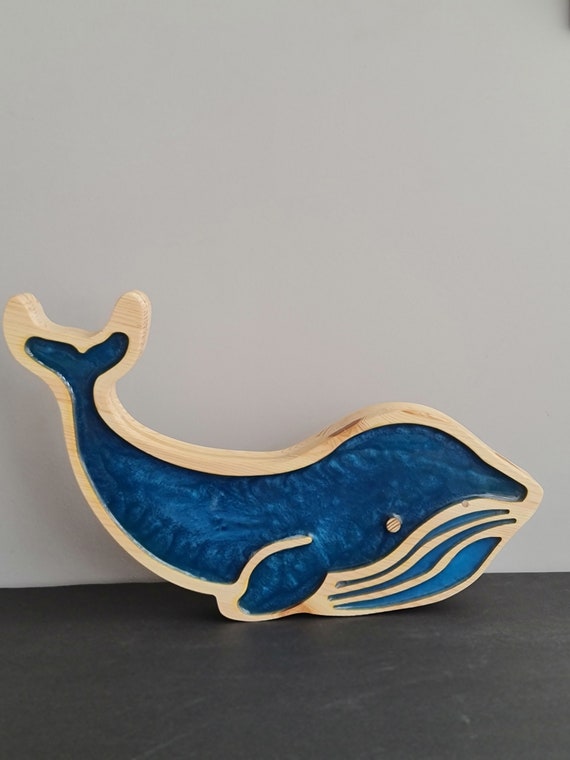 Wooden Whale Night Light | Kids Room Lamp | Nursery Decor | LED Kids Light | Whale Lamp for Bedroom | Children's Room Night Light