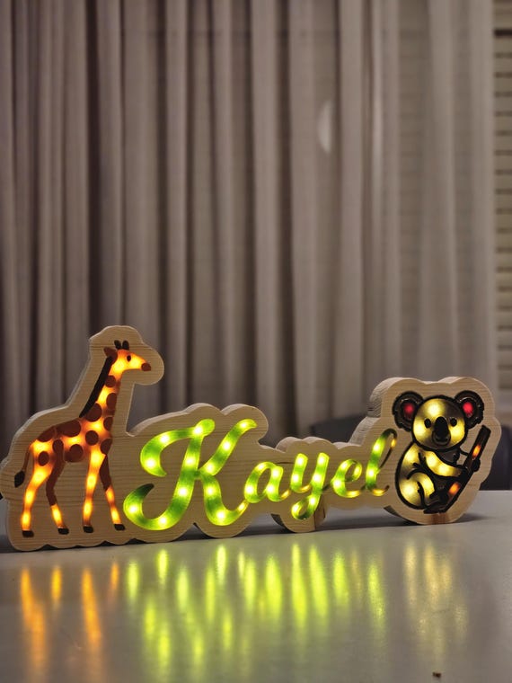 Personalised Name Lamp : Glowing LED Lamp | Kids' Room, Table Decoration