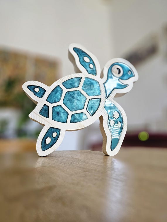 Decorative sea turtle lamp for toddlers’ room with safe, cool-to-touch lights