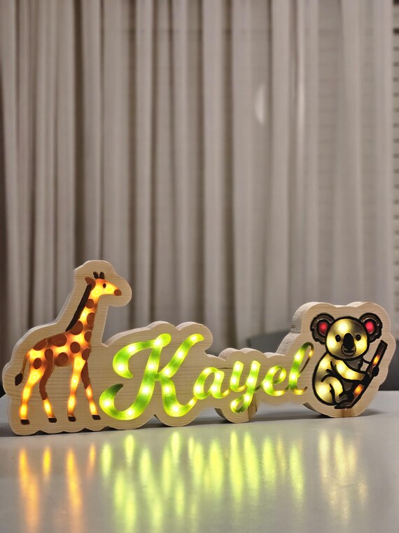 Personalised Name Lamp : Glowing LED Lamp | Kids' Room, Table Decoration