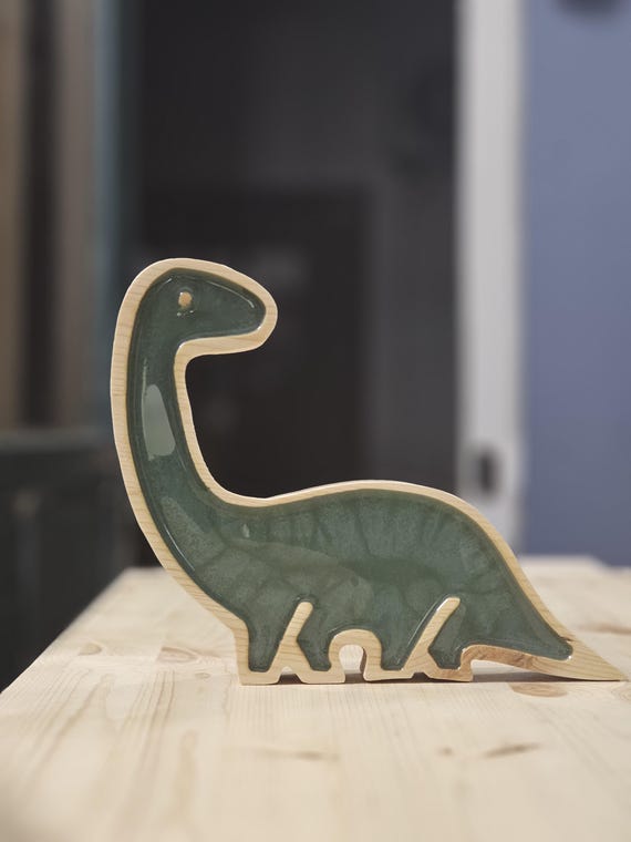 Wooden Dinosaur Lamp for Kids' Bedroom | Cute Dino Lamp Decor Gift for Toddlers & Dinosaur Enthusiasts