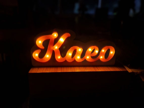 Personalized Lamp - Illuminated Nursery Decor, LED Bedside Lamp, Kids Room Decoration