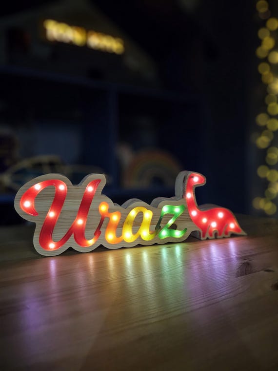 Personalised Name Lamp : Glowing LED Lamp | Kids' Room, Table Decoration
