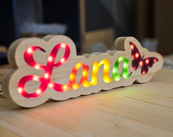 Colorful Personalized Name Light | Nursery Room Decoration