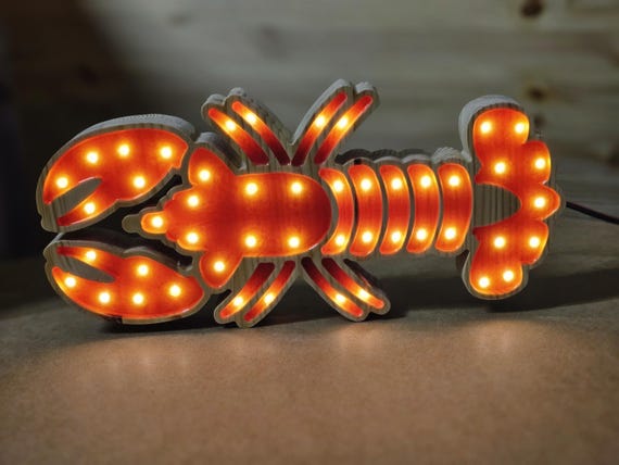 Lobster Night Light for Kids Bedroom - Ocean-Themed Nursery Decor Sea Creature Lamp