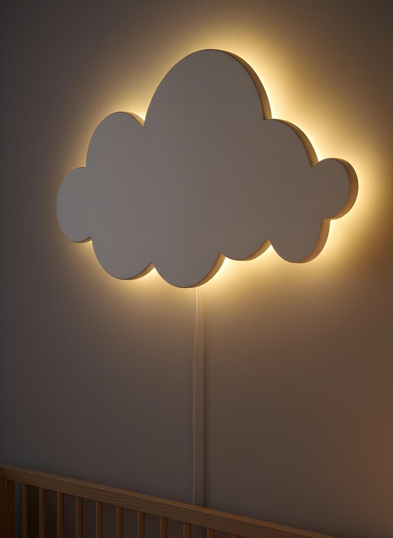 Cloud Night Light - Wooden Kids Room Wall Decor